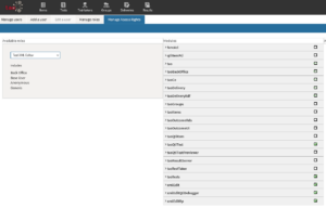 Selecting the role's permissions in TAO Core